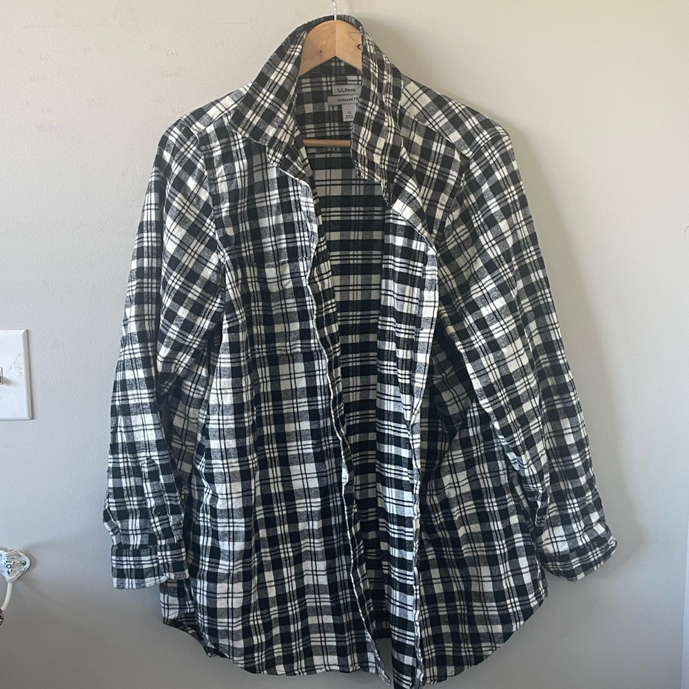 LLBean tunic flannel shirt. Size 1x